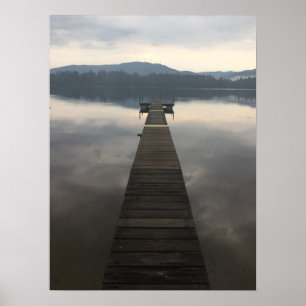 Poster New Hampshire (NH) Misty Lake Scenery