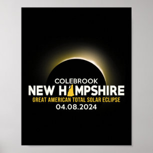 Poster New Hampshire Nh Total Eclipse Solar 2024