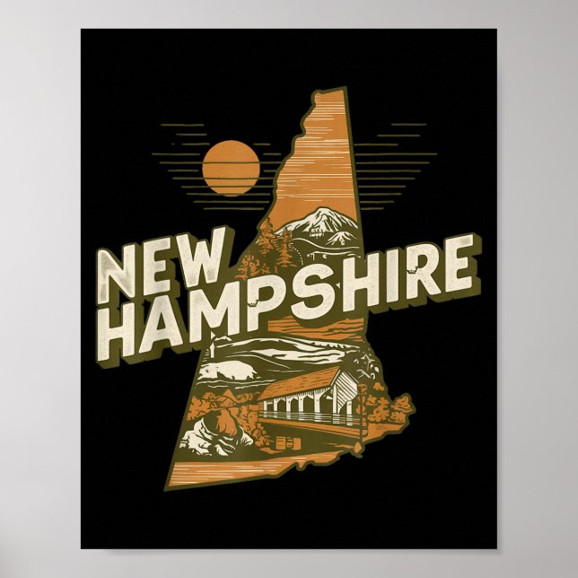 Poster New Hampshire Souvenirs For Men, Women &amp; Kids  (Frente)