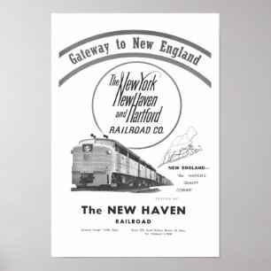 Pôster New Haven Railroad Gateway To New England 1950