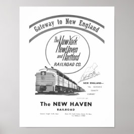 Poster New Haven Railroad Gateway To New England 1950