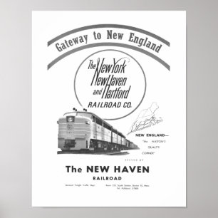 Poster New Haven Railroad Gateway To New England 1950