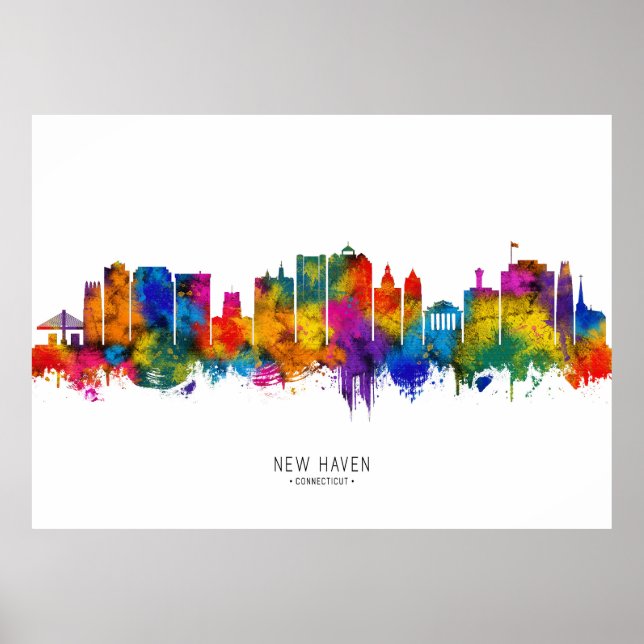 Poster New Haven Skyline (Frente)