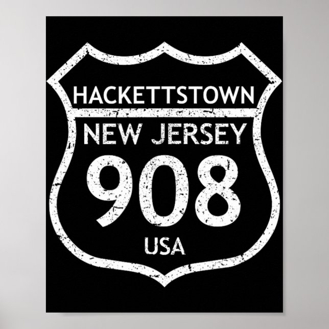 Poster New Jersey Area Code 908 Hackettstown, Nj Home Sta (Frente)