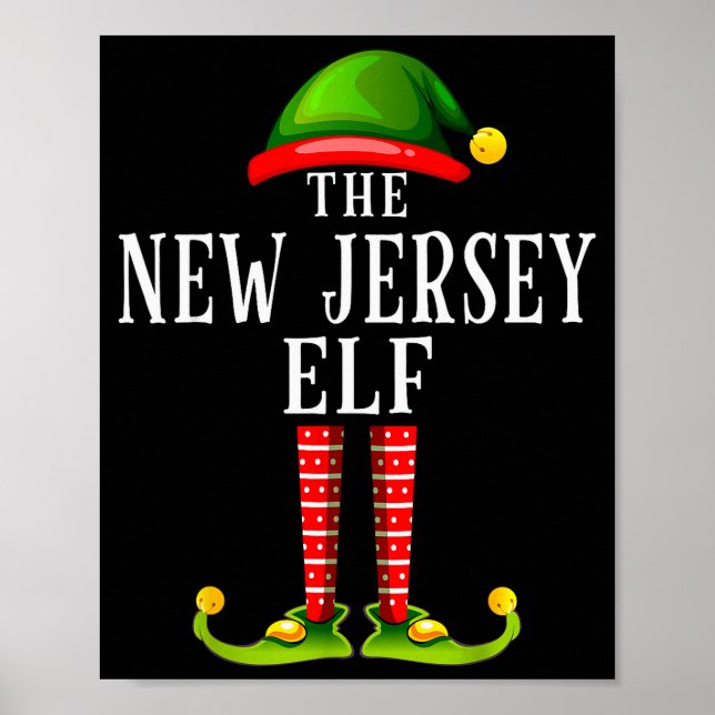 Poster New Jersey Elf Christmas Matching Family Group Pjs (Frente)