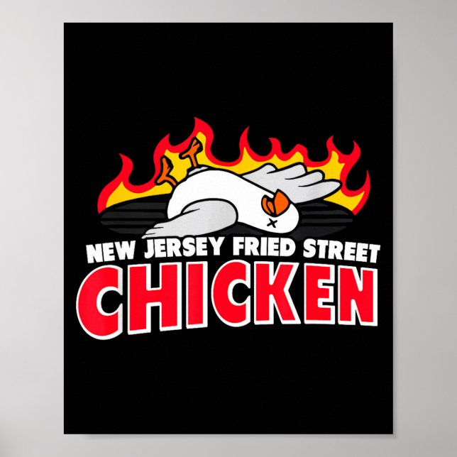 Poster New Jersey Fried Street Chicken Funny Food  (Frente)