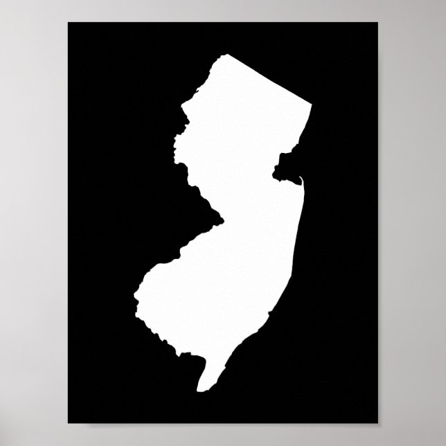 Poster New Jersey, preto e branco (Frente)