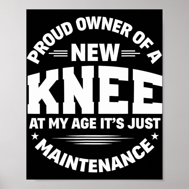 Poster New Knee Replacement Surgery Get Well Recovery Gag (Frente)
