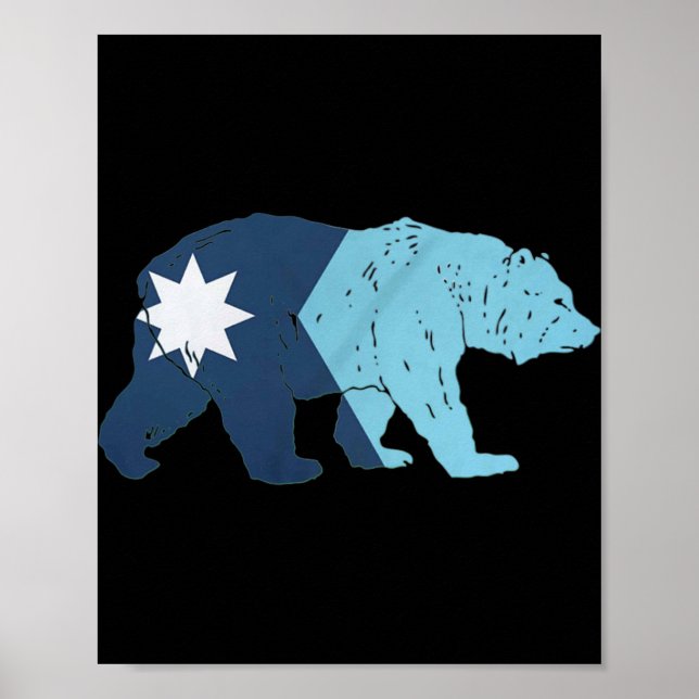 Poster New Minnesota State Flag Bear  (Frente)