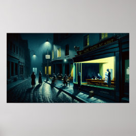 Poster "New Nighthawks in Café Terrace, Inglaterra"