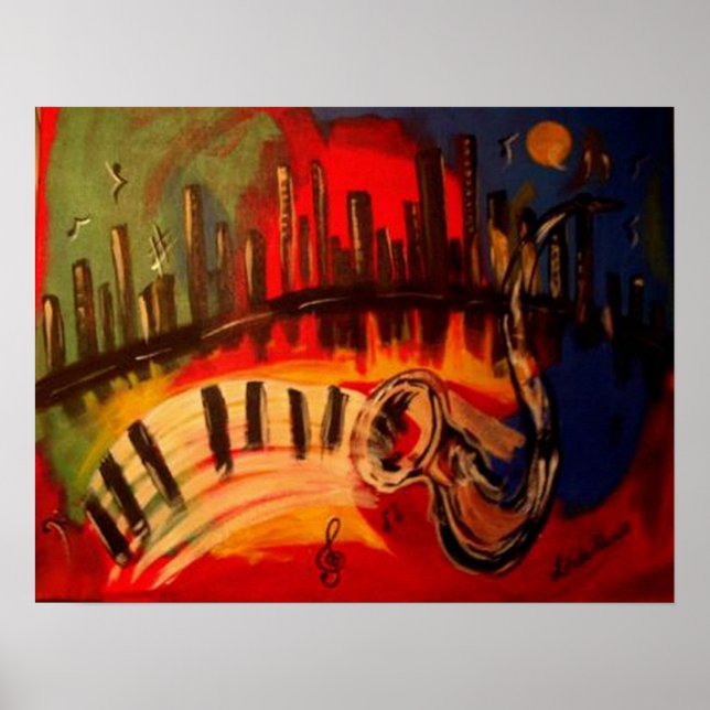 Pôster "New Orleans Blues" por Linda Powell~Original (Frente)