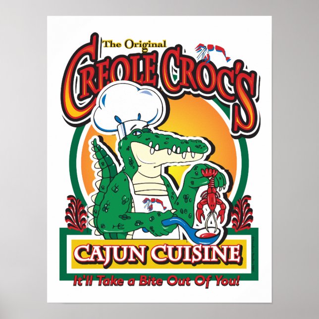 Poster New Orleans Cajun Crocodile (Frente)