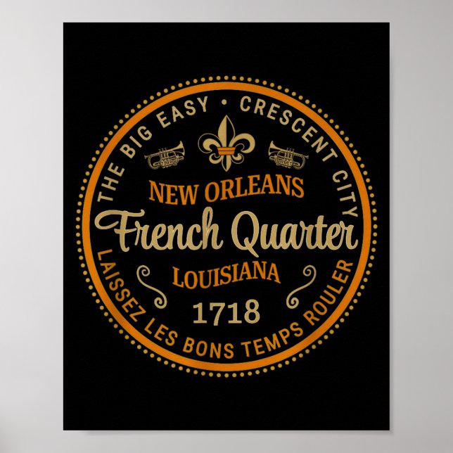 Poster New Orleans French Quarter Laissez Les Bons Temps  (Frente)