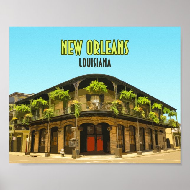 Poster New Orleans French Quarter Louisiana (Frente)