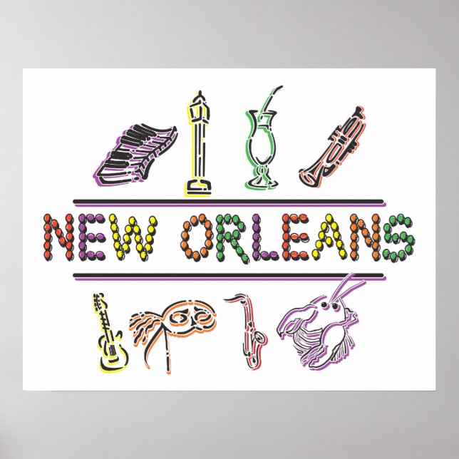 Poster New Orleans Mardi Gras (Frente)