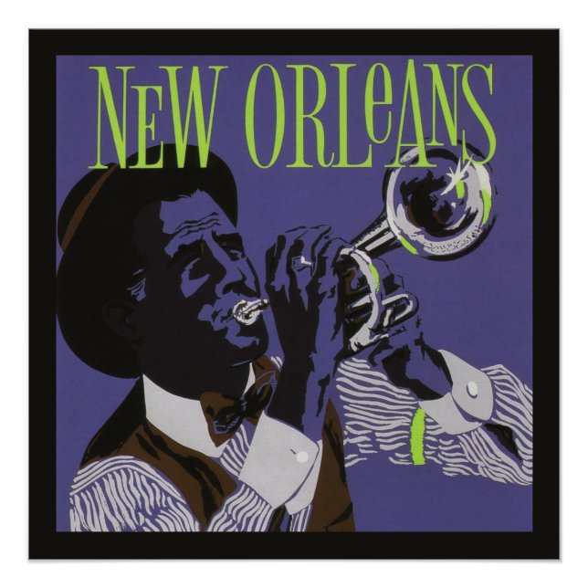 Pôster New Orleans Music poster (Frente)