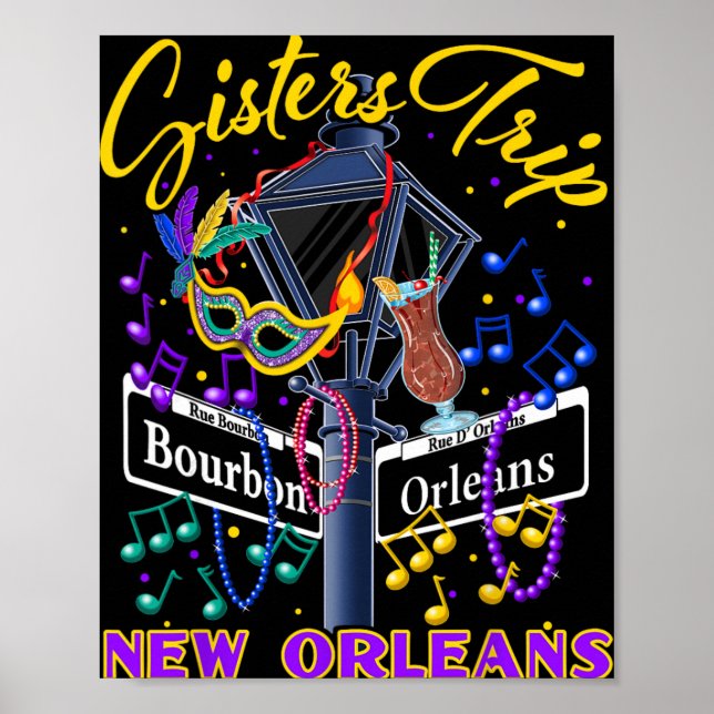 Poster New Orleans Sisters Trip Nola Girls Trip Vacay  (Frente)