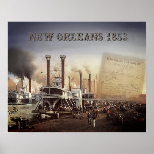 Poster New Orleans Steamboat