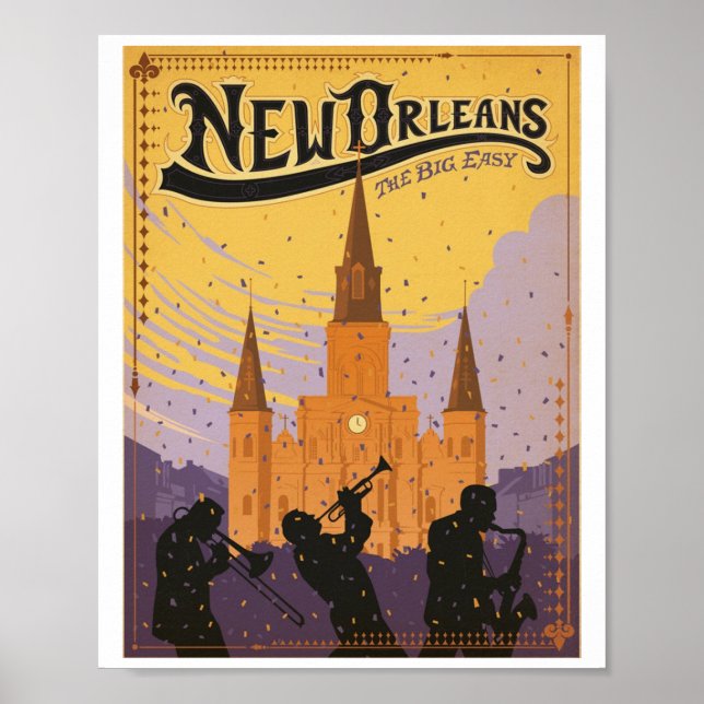 Poster New Orleans vintage travel (Frente)
