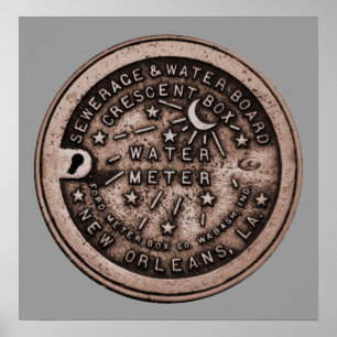Pôster New Orleans Water Meter Wall Art