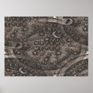Pôster New Orleans Water Meter Wall Art