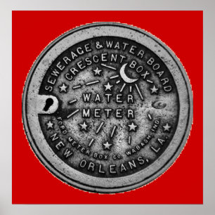 Pôster New Orleans Water Meter Wall Art