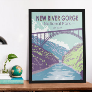 Poster New River Gorge National Park West Virginia Bridge