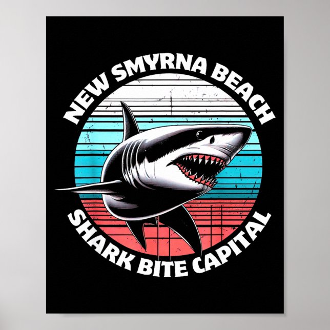 Poster New Smyrna Beach_ Shark Bite Catal Graphic  (Frente)