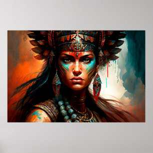 Poster New World Warrior Princess Portrait Oil