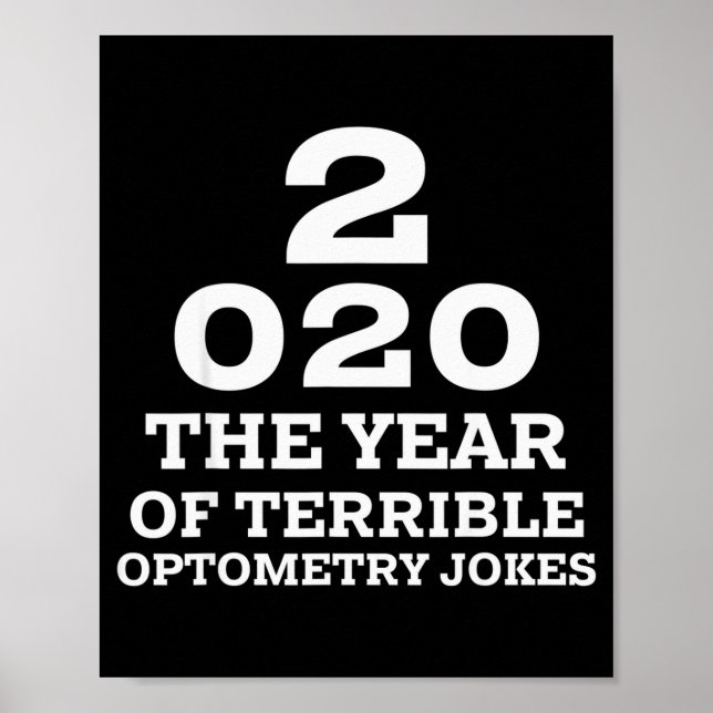 Poster New Year 2020 And Bad Optometry Jokes Eye Chart  (Frente)