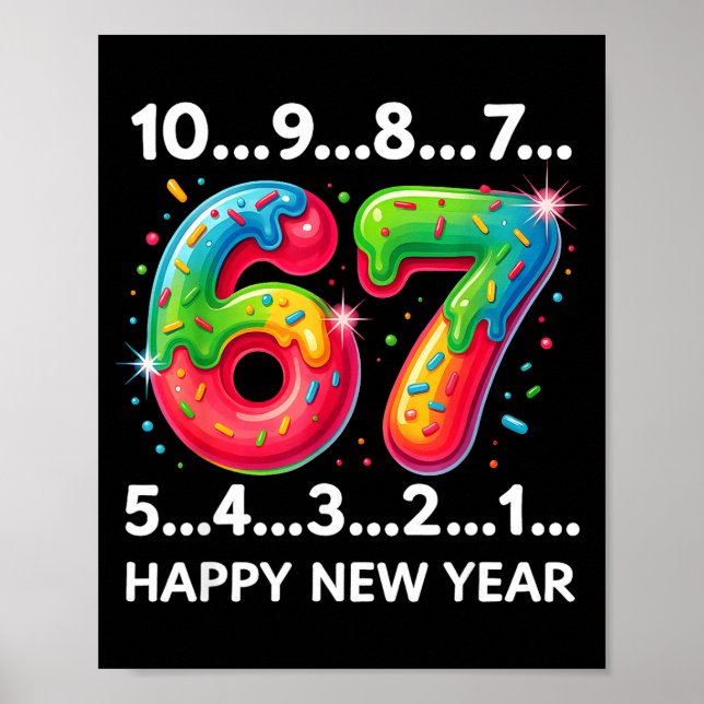 Poster New Year 67 Candy Countdown Funny Happy New Year 2 (Frente)