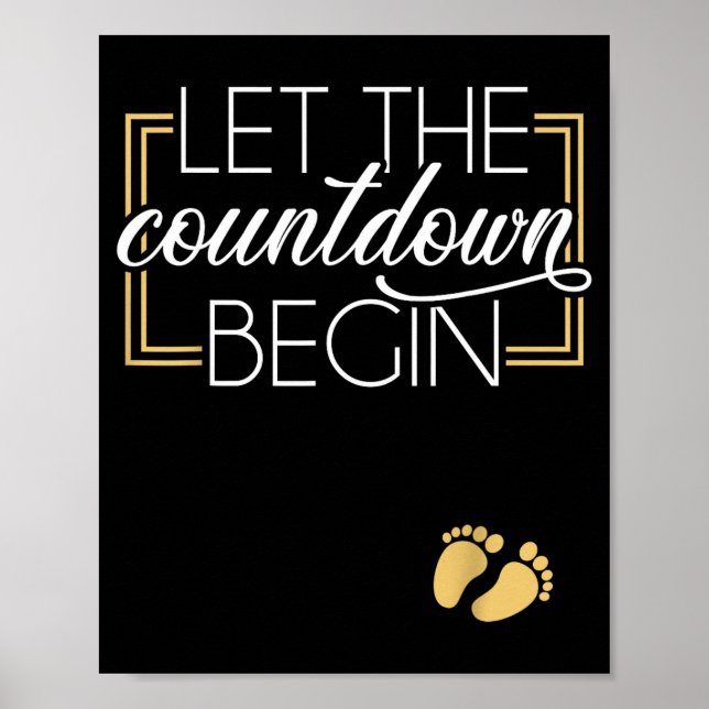 Poster New Year Christmas Pregnancy Announcement Countdow (Frente)