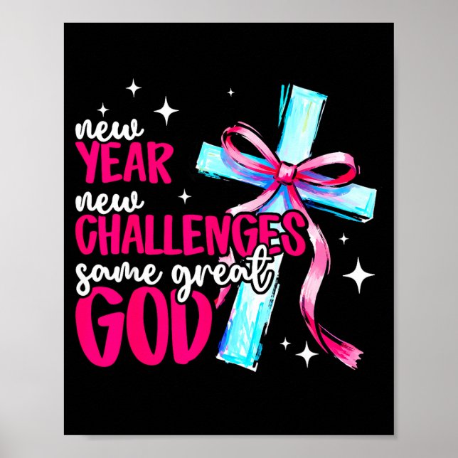 Poster New Year New Challenges Sam Great God Christian Ne (Frente)