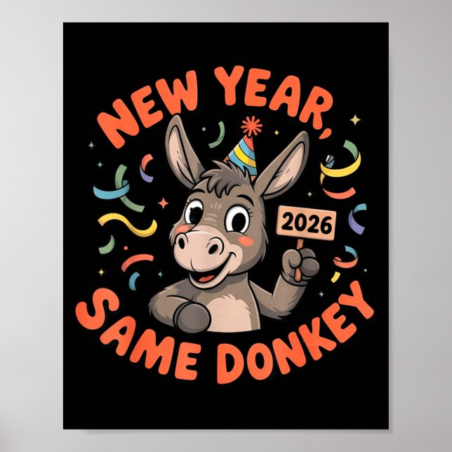 Poster New Year Same 2026 Funny Farm Animal Family Matchi (Frente)