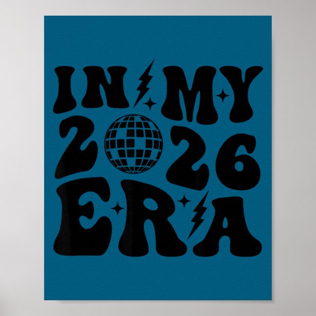 Poster New Year's 2026 Retro Trendy Disco Ball Groovy Cut (Frente)
