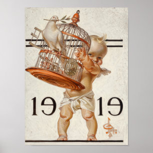Poster New Year's Baby, 1919 by J. C. Leyendecker
