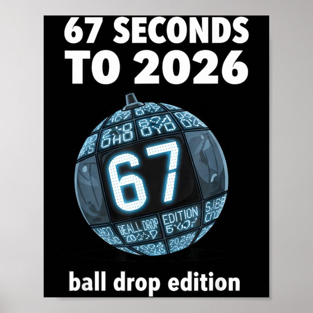 Poster New Year's Day Ball Drop Countdown Funny Brainrot  (Frente)