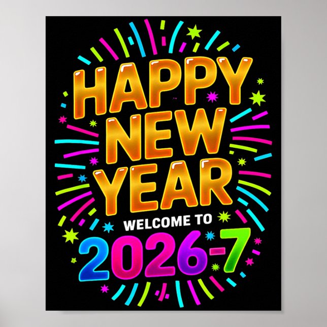 Poster New Year's Eve Happy New Year 2026-7 Funny 67 Kids (Frente)