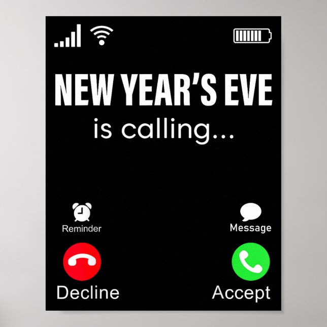 Poster New Years Eve Is Calling Funny Happy New Year 2026 (Frente)