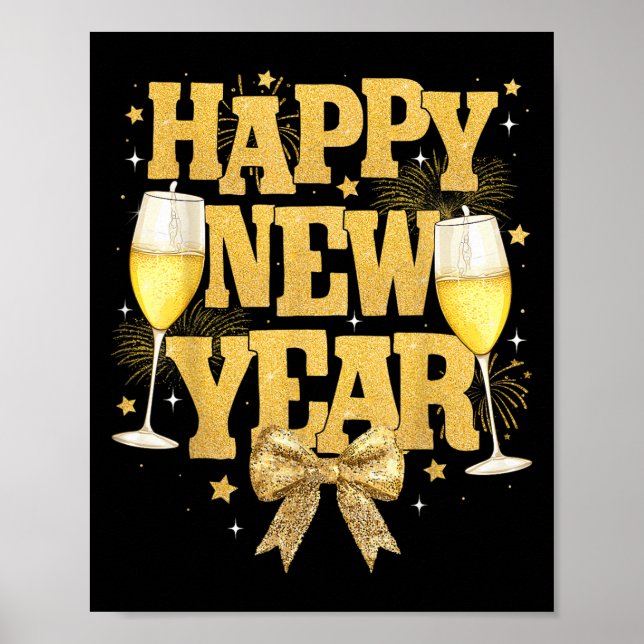 Poster New Years Eve Party Supplies 2025 Happy New Year F (Frente)