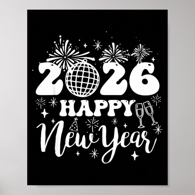 Poster New Years Eve Party Supplies 2026 Happy New Year 2 (Frente)
