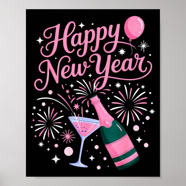 Poster New Years Eve Party Supplies 2026 Happy New Year F (Frente)