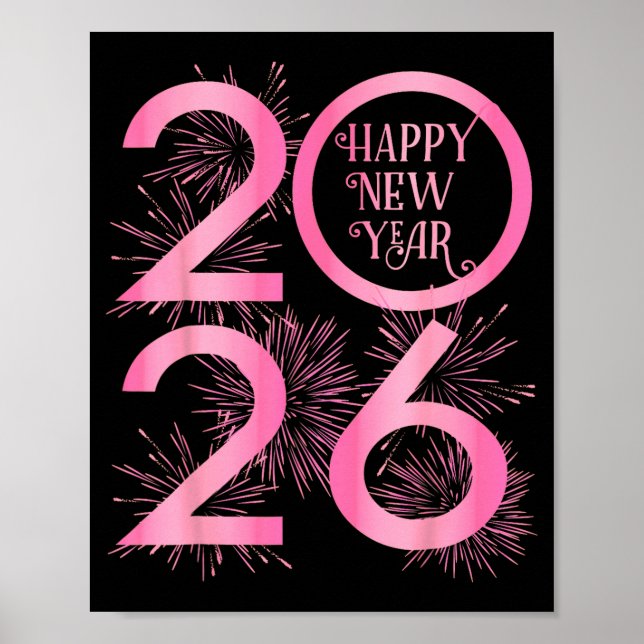 Poster New Years Eve Party Supplies 2026 Happy New Year F (Frente)
