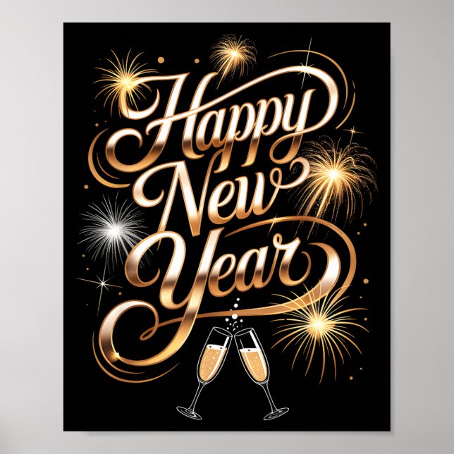 Poster New Years Eve Party Supplies 2026 Happy New Year F (Frente)