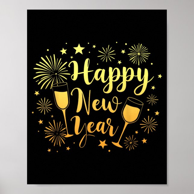 Poster New Years Eve Party Supplies 2026 Happy New Year F (Frente)