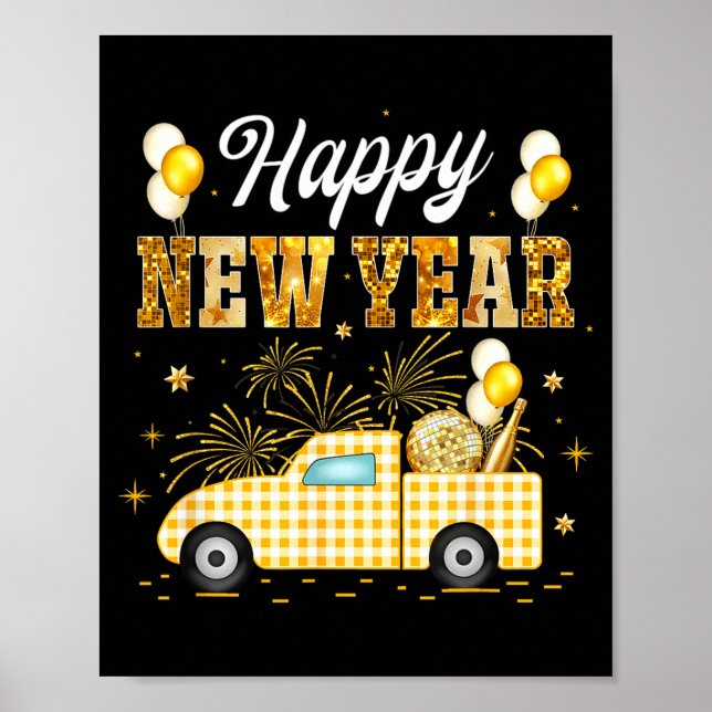Poster New Years Eve Party Supplies 2026 Happy New Year T (Frente)