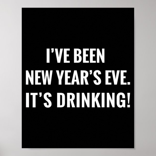 Poster New Year's Party Gift Funny Drinking Tipsy Celebra (Frente)