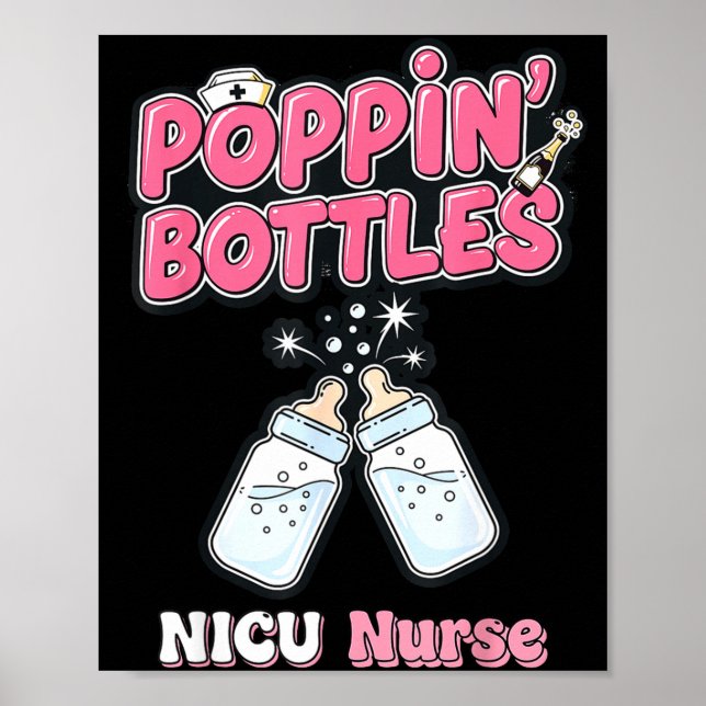 Poster New Years Shirt, Nurse Png Bottles For The New Yea (Frente)