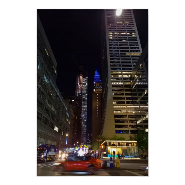 Pôster New York at night (Frente)