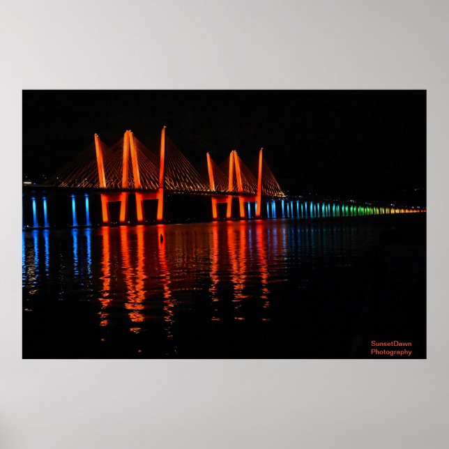 Poster New York Bridge Lights em Honra de Orgulho gay (Frente)